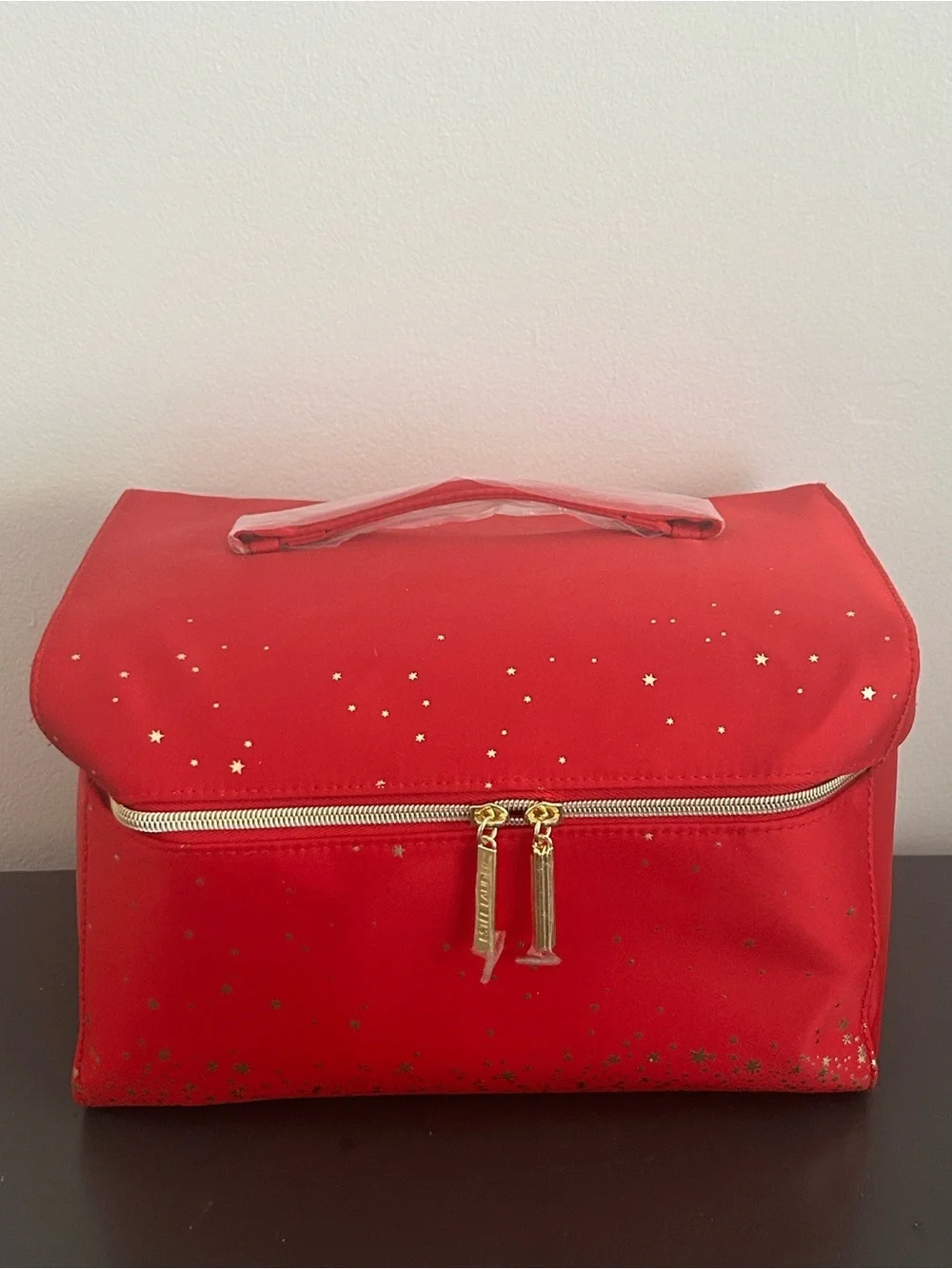 Estée Lauder Red Cosmetic Train Case Makeup Travel Organizer Vanity Ba